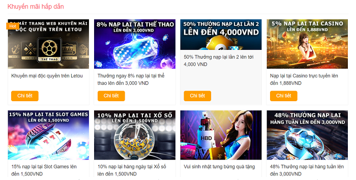Khuyến mãi nạp lại cực cao