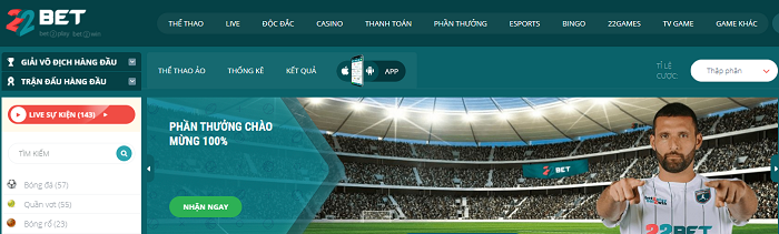 22Bet ưu đãi lớn cho người chơi mới