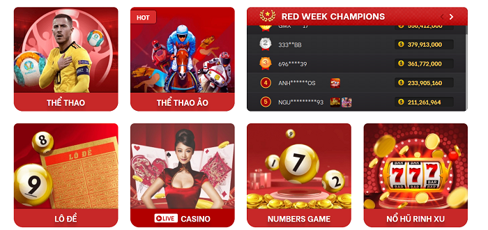 Trò chơi đầy sắc màu tại Red88