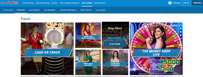 Kho game sáng tạo tại Sportingbet