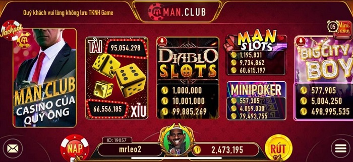 Các trò chơi hấp dẫn tại Man Club