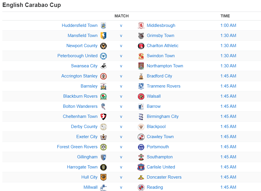 English Carabao Cup