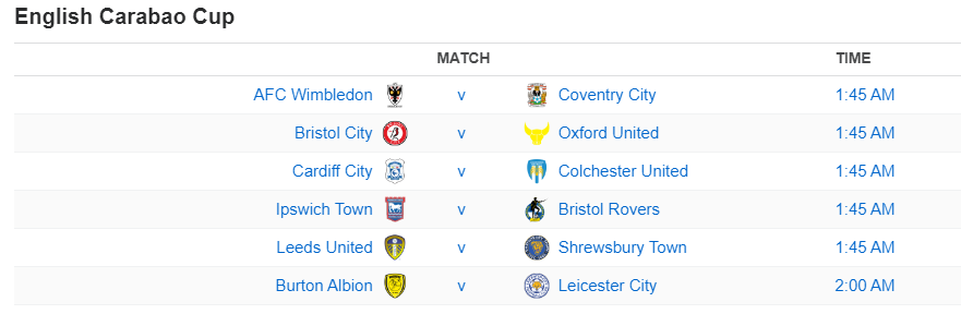 English Carabao Cup