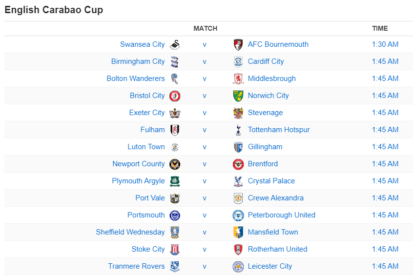 English Carabao Cup
